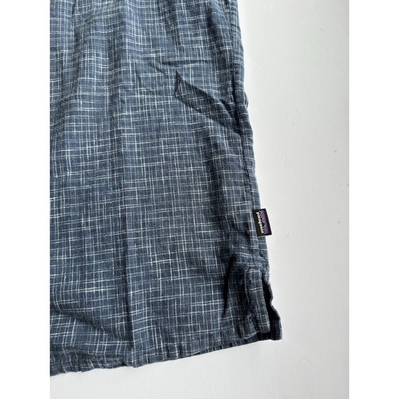 Patagonia Men's Back Step Shirt Sz L Blue Plaid Hemp Organic Cotton Button Up - Picture 4 of 9